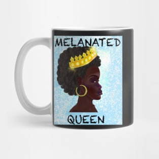 Melanated Afro queen - black woman with Afro hair and dark brown skin side profile. Hair love ! Mug
